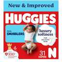 Huggies Size Newborn Diapers, Little Snugglers Baby Diapers, Size Newborn (up to 10 lbs), 31 Count, Set of 2