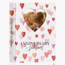 Lanpn Wedding Anniversary Journal Book, Leather Dating to 70th Wedding Scrapbook Memory Book, Newlywed Marriage Couple Gifts Notebook Bridal Shower Anniversary Diary (190 Pages)