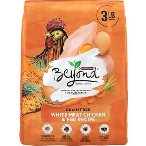 Purina Beyond Grain Free White Meat Chicken and Egg Recipe Natural Cat Food High Protein Cat Food Dry Formula - 3 lb. Bag (EXP 02/01/27)
