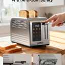 Ganiza Smart Toaster 2 Slice with Touchscreen, Digital Countdown Timer, Touch Screen Toaster Wide Slot, Full Stainless Steel, Defrost Reheat Cancel, +/-10s Fine-Tune, Removable Crumb Tray, Max 925W
