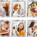 TWING 8x10 Rustic Picture Frames Set of 6 Distressed White Composite Wood Farmhouse Photo Collage Frame For Wall Decor Gallery Wall Frame Set Mounting or Table display, Ideal Valentine Gifts for
