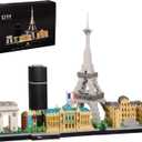 JXRLMB Paris Skyline Architecture Adult Building Blocks Set 3680PCS with Eiffel Tower and The Louvre Assembly Collection Micro Bricks 3D Model for Teens Age of 14+