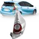 Dasbecan Right Tail Light Compatible with 2012 2013 2014 Toyota Prius C Taillight Lens Cover w/o Bulbs Replaces # 81551-52A80