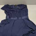 Miusol Women's Elegant V-Neck Cap Sleeve Sequined Floral Lace Formal Party Maxi Dress (Large)