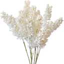 MINYULUA 6pc Artificial Hyacinth Flowers Bouquet Silk Flowers Home Garden Fence Restaurant Banquet Hotel Wedding Simulation White Decoration (Off White)