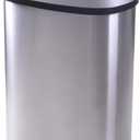Kitchen Trash can for Bathroom Bedroom Home Office Automatic Touch Free Garbage bin with lid Brushed Stainless Steel 13 Gallon / 50L