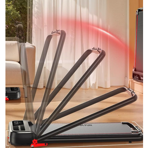 RHYTHM FUN Walking Pad Treadmill with Incline, Under Desk for Home and Office, 300 Lbs Portable with Handles, Remote Control, Compact in LED Display