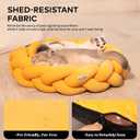 CHEERPALS Weave Cat Bed for Indoor Cats,Cute Pet Bed with Washable Cushion Fluffy Kitty Bed for Small Dog(Eggshell Yellow)