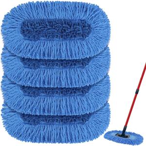 Dust Mop Replacement Head Compatible with Cedar Hardwood Floor 'N Baseboard Dust Mop - Dual-Action Dusts Mop Refil Pads for Ceda Dual-Action Microfiber Sweeper Dust Mops - 4 Pack