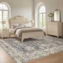 10x12 Washable Area Rug for Living Room, Vintage Pattern