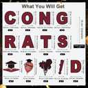 16 Pieces Congrats Grad Yard Signs 2026 Graduation Yard Sign Decoration Waterproof Lawn Decorations with 32 Stakes for Grad Party Outdoor Decor, Burgundy
