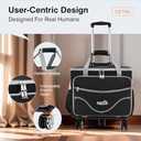 Rolling Tote Bag for Women Teacher Bag Rolling Cart Briefcase with Wheels Carry on Wheeled Bag for Work,Office,Craft Black
