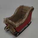 Okuna Outpost Red Santa Sleigh Christmas Decor for Table Top Holiday Home Decorations (12.2 x 8.5 x 6.4 Inches)
