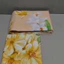 JSD 3 Piece Orange Floral Printed Sheet Set Twin, Soft Botanical Microfiber Bedding Sheets Extra Deep Pocket