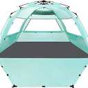 WhiteFang Deluxe Pop Up Beach Tent Sun Shade Shelter for 3-4/5-6 Person, UV Protection, Extendable Floor with 3 Ventilating Windows Plus Carrying Bag, Stakes, and Guy Lines