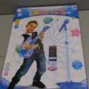 Guitar and Microphone Play Set for Boys New Upgrade, Karaoke Machine with Music&Light, Microphone Toys with Stand, Adjustable Height Guitar Toys for Kids, Toddlers, Child (blue)