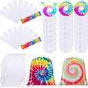 Abbylike Tie Dye Party Cotton Drawstring Backpacks Scrunchies Bow Hair Ties Elastic Headbands Cotton Hair Accessories for DIY