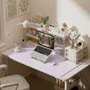 Aothia Faux Leather Desk Mat  Large Mouse Pad, Non-Slip PU Leather Blotter, Waterproof Writing Surface for Office and Home (Soft Lavender, 47.2" x 23.6")