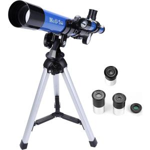 Kids Telescope 400x40mm with Tripod & Finder Scope, Portable Telescope for Kids & Beginners, Travel Telescope with 3 Magnification Eyepieces and Moon Mirror