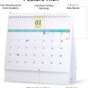 2 x Desk Calendar 2026-2027, 2 Years Calendar Runs from Jan. 2026 until Dec 2027, Table Monthly Planner with Stickers for Home,Office,School Organization(L-Pink+White,9.8" x 9.6")