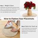 Handmade Round Boho Placemats Set of 4 | Natural Woven & Polyester Braided Combo Table Mats | 8-Piece Versatile Place Mats | Simple Rustic Farmhouse Style Dining Table Decor