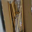 Nisoger Wedding Welcome Sign Stand, 68”x31”x 20” Heavy Duty Easel Stand for Sign with 4 Leather Strap, Welcome to Our Wedding Sign Holder, Metal Floor Standing Easels for Signs, Poster, Gold