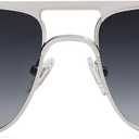 SOJOS Retro Square Aviator Polarized Sunglasses Women Men Vintage Shades Womens Mens Sun Glasses SJ1234, Silver Frame/Grey Grading Lens