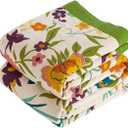 VANJOROY Boho Throw Blanket, 100% Organic Cotton Breathable Ultra Soft 80" x 90" Bed Quilt Throw - All Season Floral Rustic Farmhouse Decor Luxury Reversible Blanket for Sofa Couch Chair and Gift, Full/Queen