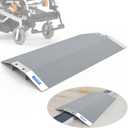 28.5" L1.2" H Bridge Threshold Ramps for Doorways, Fits 3.56" Wide Thresholds with Adjustable Support Bars, Non-Slip Aluminum Wheelchair Ramps for Home Steps
