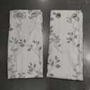 Beauoop Floral 100% Blackout Curtains 2 Panels for Bedroom Living Room Grey White Flower Patterned Room Darkening Thermal Insulated Soundproof Grommet Window Treatments Drapes, 50X55 inches