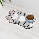Cat Food Mat for Indoor Cats - No Stains Easy Clean Pet Supplies - Cat Bowls for Indoor Cats (Grey, 19"x12") (Small size, Light gray)
