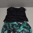ADIRUN Girls Tankini Swimsuits Two Piece Tropical Print Pleated Bathing Suit with Ruffle Drawstring Skirt Swimwear, Size 15-16Y