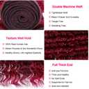 99j Human Hair Bundles Burgundy Deep Wave Bundle Mixed Length 3 Bundles 22 24 26 Inch CnumGunm Brazilian Virgin Remy Hair Extensions