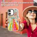 for iPhone 16 Case Cute - Durable Shockproof 6.6 ft Drop Impact Phone Case - Funny ET Alien Design (6.1") Glitter Pink