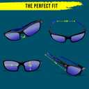 Polarized Sports Sunglasses for Men & Women | UV Protection Mirrored Polarized Lenses, Adjustable Nose Pad, Unbreakable | Fishing, Baseball, Cycling, Golf Running Sunglasses | Hard Zipper Case | Blue