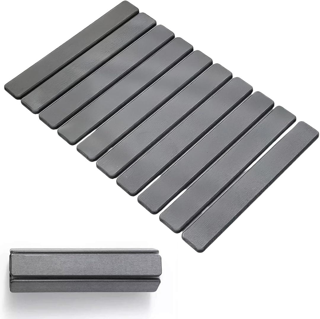 Foldable Stone Bath Mat, Super Absorbent Diatomaceous Earth Mat, Non-Slip Quick Dry Bathroom Shower Mat - 23.6x15.5 Inch for Bathroom, Kitchen, Outdoor Use, Easy Clean Grey