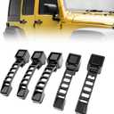 KUAFU Exterior Door Handle Compatible with 2007-2018 Jeep Wrangler JK JKU Door Handle & Tailgate Handle Heavy Duty Aluminum Powder Coated Black (5PCS)
