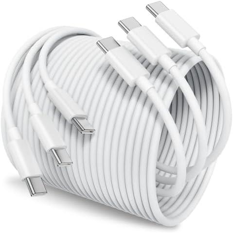 Susnwere USB C to USB C Cable 6Ft for Apple iPhone 16 15 Charger Cord [3-Pack ],60W 3.1A C to C Cables Fast Charging for iPhone 16/15 Pro/Plus/ProMax,MacBook Air, Mac Book Pro 2024 Samsung S24/23, Pack of 3
