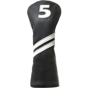 Golf Club Covers,4pcs or 1pc Golf Headcovers for Woods and Driver Fairway Hybrids Women Men - Premium PU Leather with Interchangeable Tags & Magnetic Blade and Mallet Putter Covers