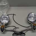 GXYWADY Motorcycle Chrome Driving Spot Fog Light Turn Signal Light Bar Kit with Bracket Set