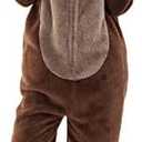 Snug Fit Unisex Adult Onesie Pajamas, Flannel Cosplay Animal One Piece Halloween Costume Sleepwear Homewear, L