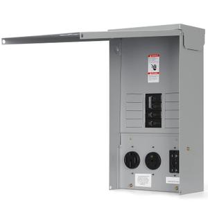 Electrical Panel RV Electrical Outlet Panel with Breaker Prewired Circuit 20 30 50 Amp Receptacle Installed Power Outlet Box Weatherproof