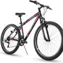 Huffy Mountain Bikes for Men, 26/27.5 Inch Sizes, Multiple Speeds, Suspension Available, Fat Tire Option, Sleek Graphics, Disc Brakes Available, Adjustable Comfort Saddle, Durable, Multiple Colors (Matte Black)