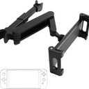 GEEKRIA Car Headrest Mount, Angle Adjustable Headrest Mount Compatible with Nintendo Switch/Switch OLED/Switch Lite, Game Accessories Universal Holder for Car Backseat (Black)