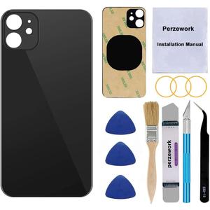 OEM Rear Back Glass Replacement for iPhone 11 6.1 inches with Reparing Toolkit and Pre-Installed Adhesive (Black)