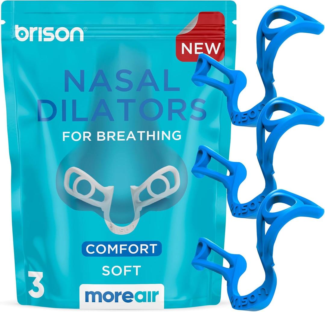 Brison Nasal Dilators for Breathing and Sleeping - 3 Pack Anti Snoring Nose Vents Opener for Better Breathing Sleep ing and Activity Improves Airflow - Soft
