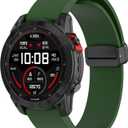 26mm 22mm 20mm QuickFit Watch Band Compatible with Garmin Fenix 8 7 6 5 3 hr 6s 5s 6x 5x Forerunner 935 945 965 Magnetic Silicone Watch Band for Garmin Instinct Approach MARQ Descent Quatix Epix Pro (Army Green)