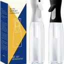 MILEDU Fine Continously Mist Spray Bottle (10.1oz/300ml) for Body moisturizer Hair styling Cleaning Garden plant care etc.,Hair Mister Misting Continuous Mist Spray Bottle,2Pcs (Black+White)