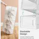 SONGMICS Shoe Boxes, Pack of 12 Shoe Storage Organizers, Stackable Clear Plastic Boxes for Closet, Sneakers, 13.1 x 9.1 x 5.6 Inches, Transparent and White ULSP12SWT