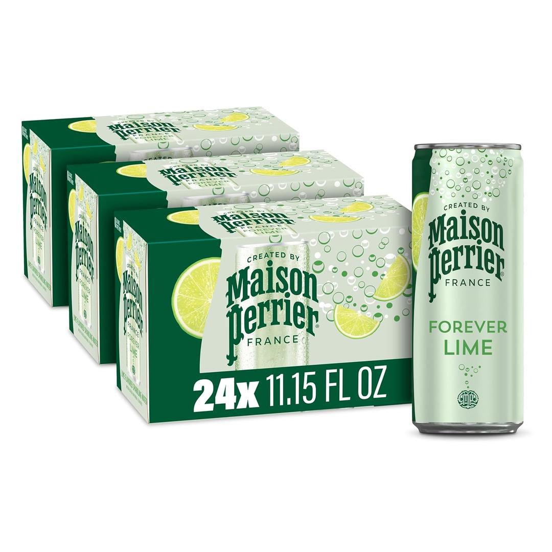 Maison Perrier Forever Lime Flavored Sparkling Water, 11.15 Fl Oz Cans, 8 Count, 3 Pack